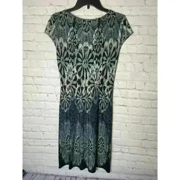 Muse Womens Size 4 V- Neck Twist Front Stretch, Multicolor Knee Length Dress - Picture 4 of 5